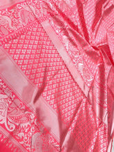 Women's Pink Jacquard Work Soft Lichi Silk Saree for Wedding Wear