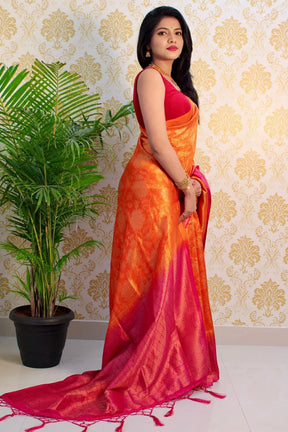 orange bollywood saree
