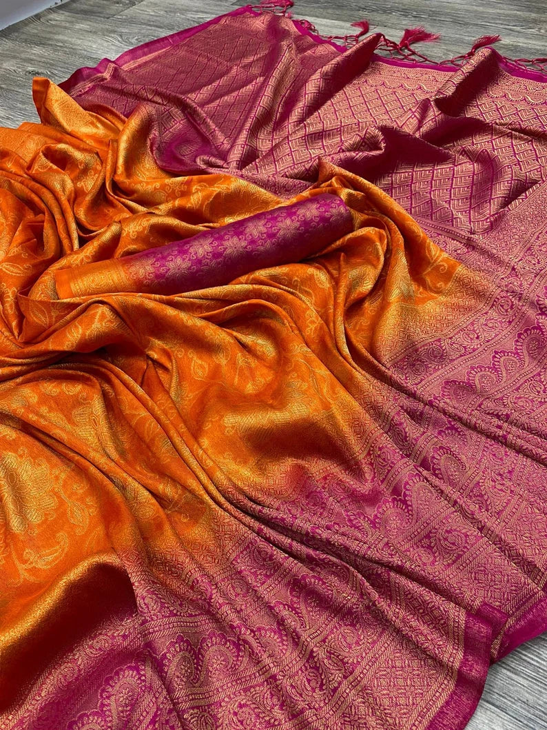 silk saree with zari weaving