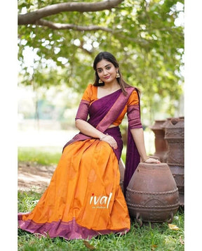 Kanjivaram Half Silk Designer Saree for Wedding