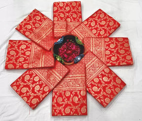 Bridal Special Golden Zari Weaving Banarasi Soft Silk Saree by Vootbuy