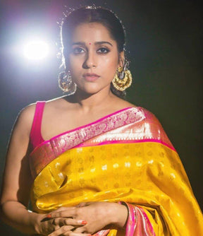 yellow soft silk saree for womens