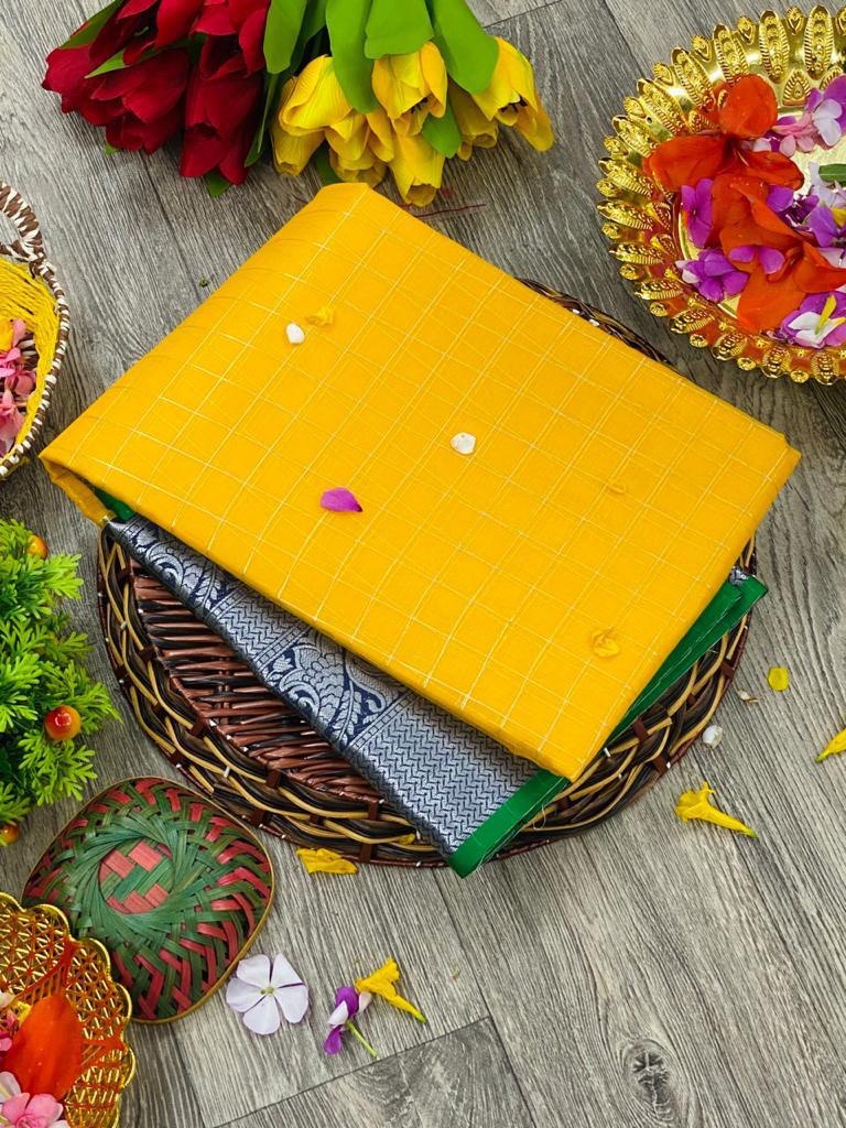 yellow organza saree