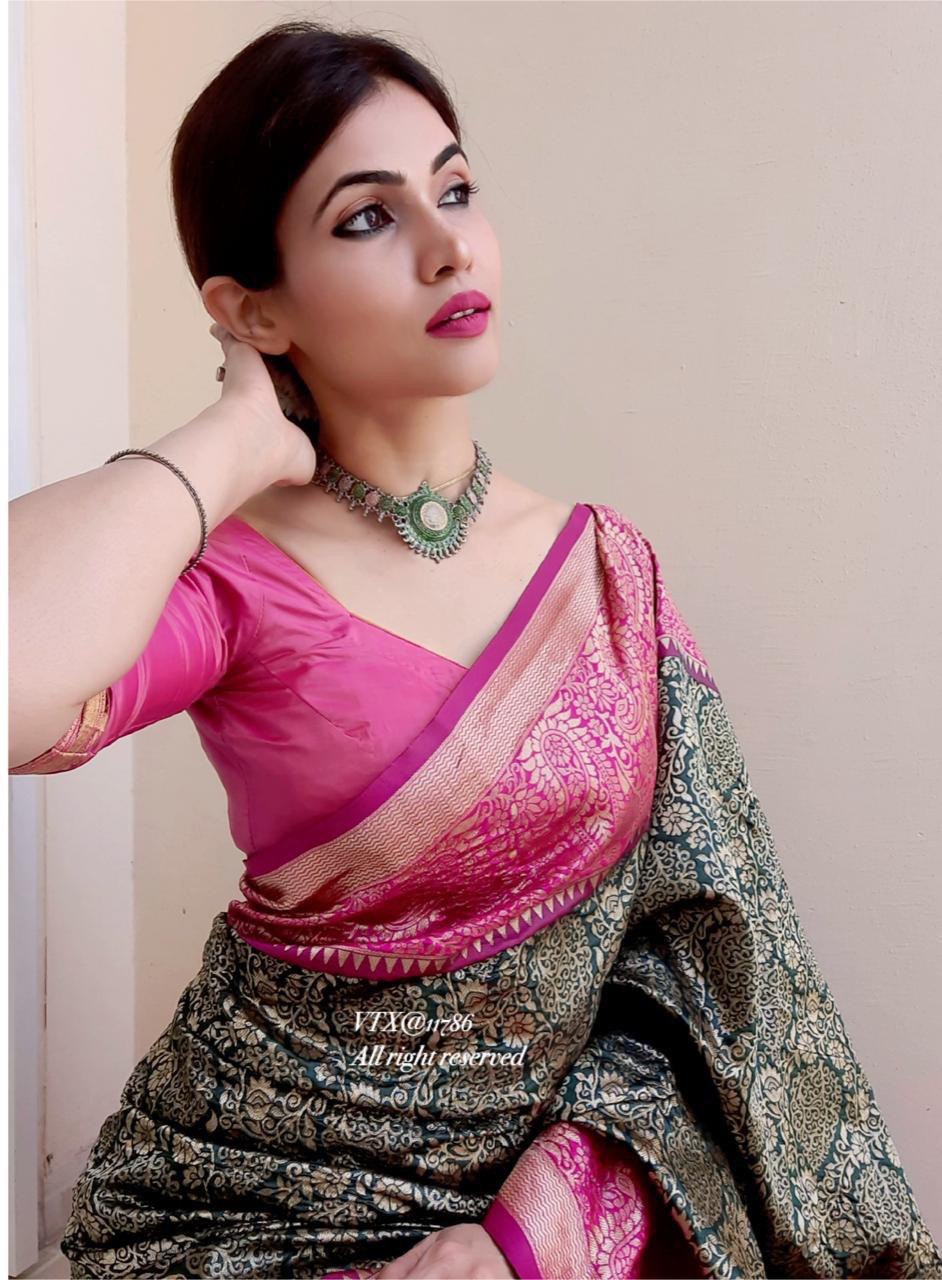 zari bprder pink kanchipuram silk saree