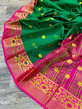Vootbuy Pure Golden Zari Weaving Butta Design Paithani Saree