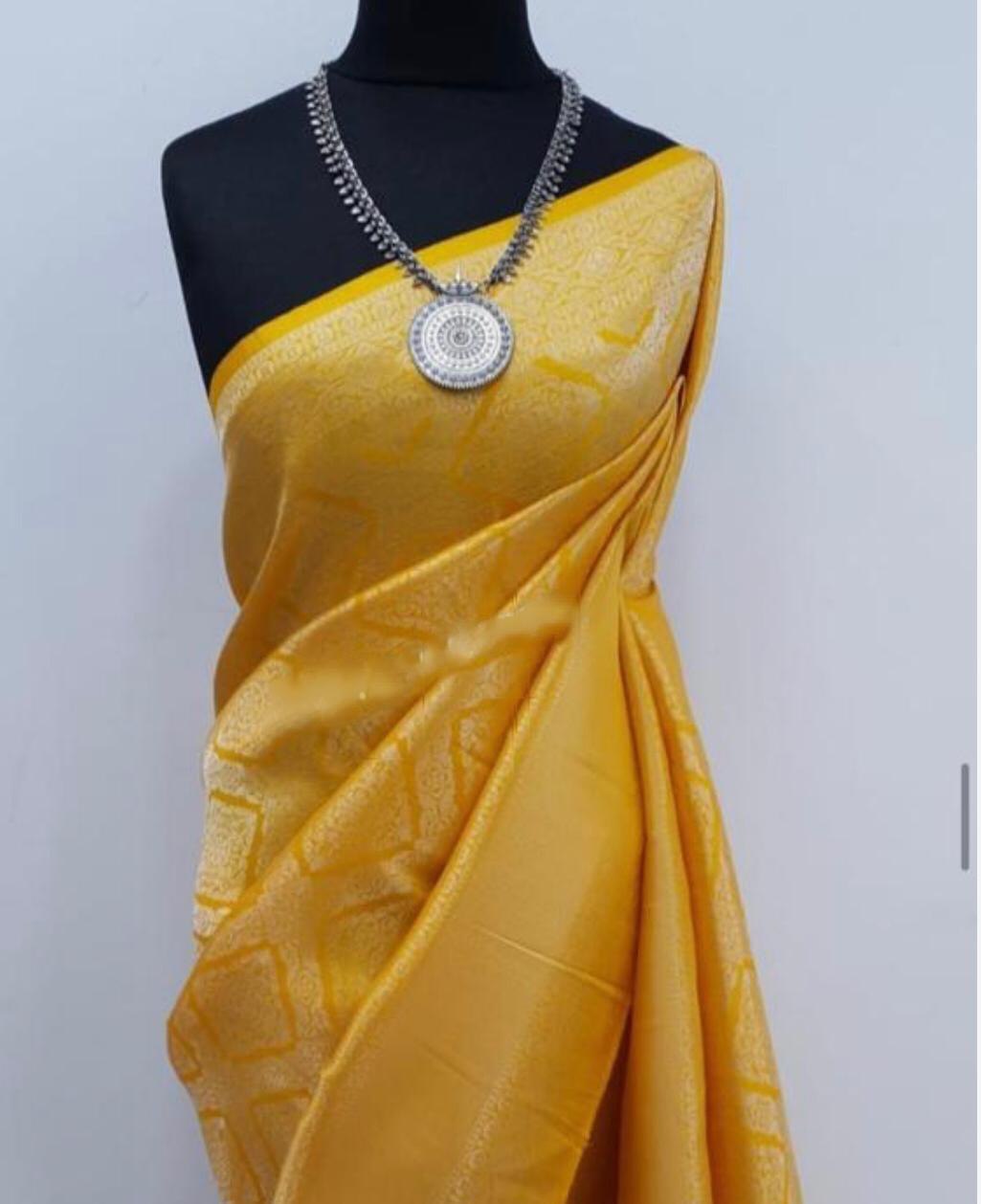yellow cotton saree