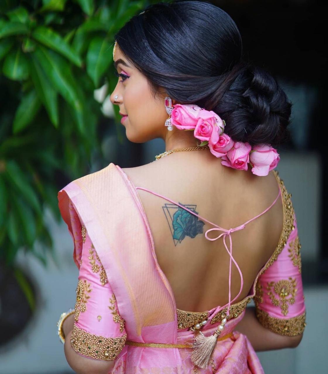 Pink Color Women's Soft Silk Banarasi Saree for wedding by Vootbuy