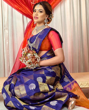 Women's Woven Design Soft Silk Banarasi Jacquard Saree for Party Wear