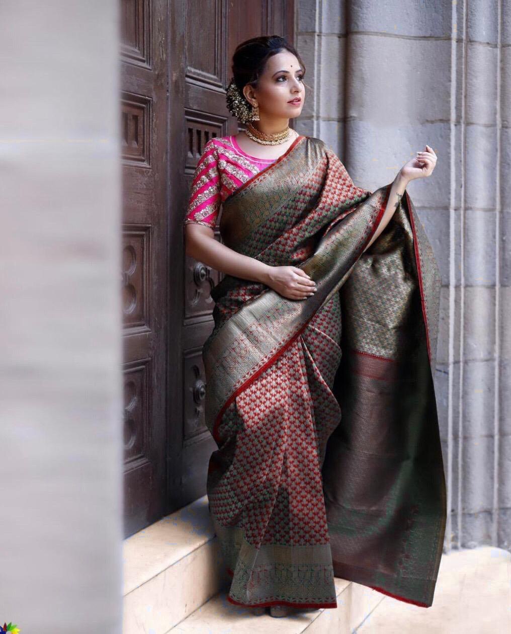 exclusive kanchipuram soft silk designer saree