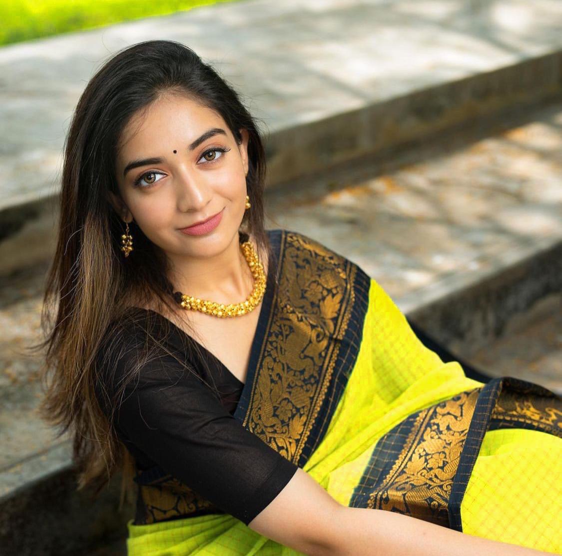 yellow soft jacquard saree