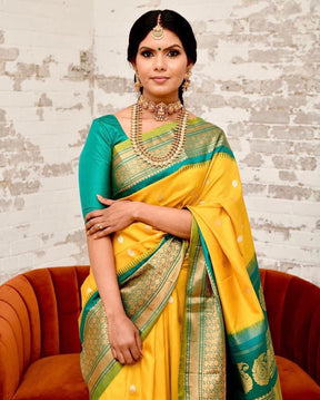 haldi special kanchipuram soft silk saree