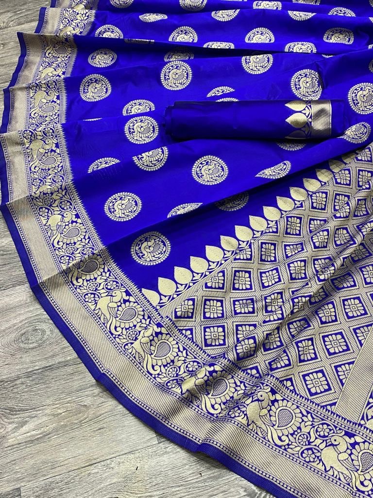 blue soft silk saree for wedding