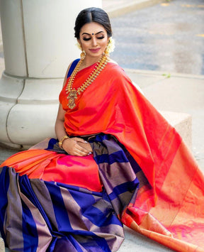 Women's Organic Banarasi Soft Silk Saree for Regular Wear | Vootbuy