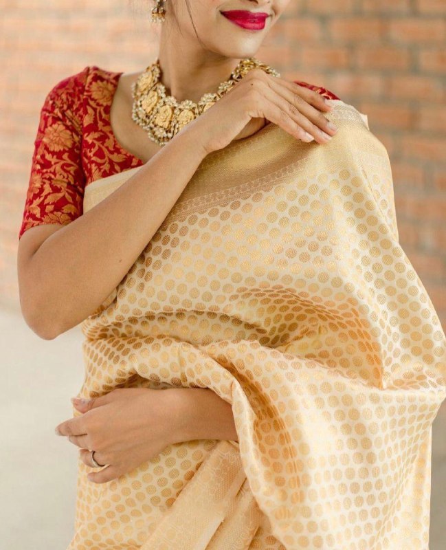 Wedding Wear Kanchipuram Soft Silk Cotton Saree with Jacquard Zari Work