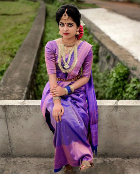 Women's Wedding Wear Fully Zari Weaving Kanjivaram Soft Silk Saree
