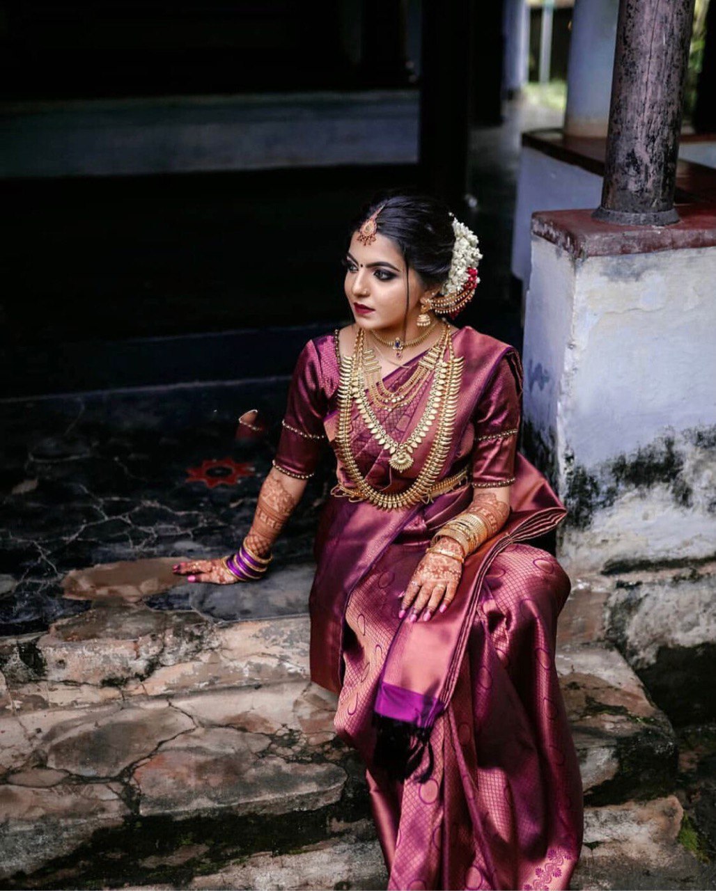 Mauve Intricately Woven Banarasi Soft Silk Saree