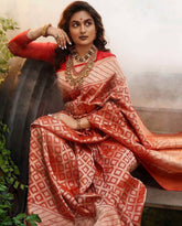 traditional wear zari woven kanjivaram pure silk saree
