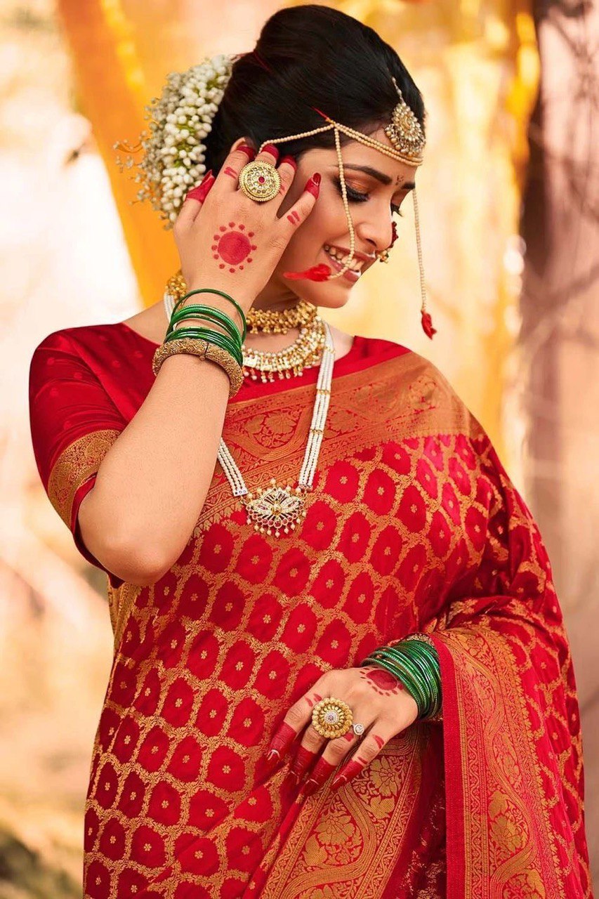Opulent Wine Red Banarasi Cotton Silk Saree with Zari Embellishments