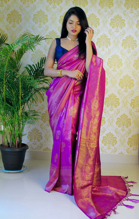 Vootbuy Self Design Zari Woven Banarasi Soft Silk Saree for Party Wear