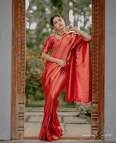 Beautiful Woven Design Soft Silk Kanjivaram Saree for Women's - Vootbuy