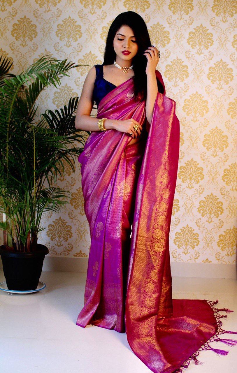 jacquard design banarasi soft silk saree