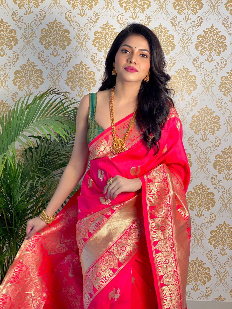 soft silk gajari saree