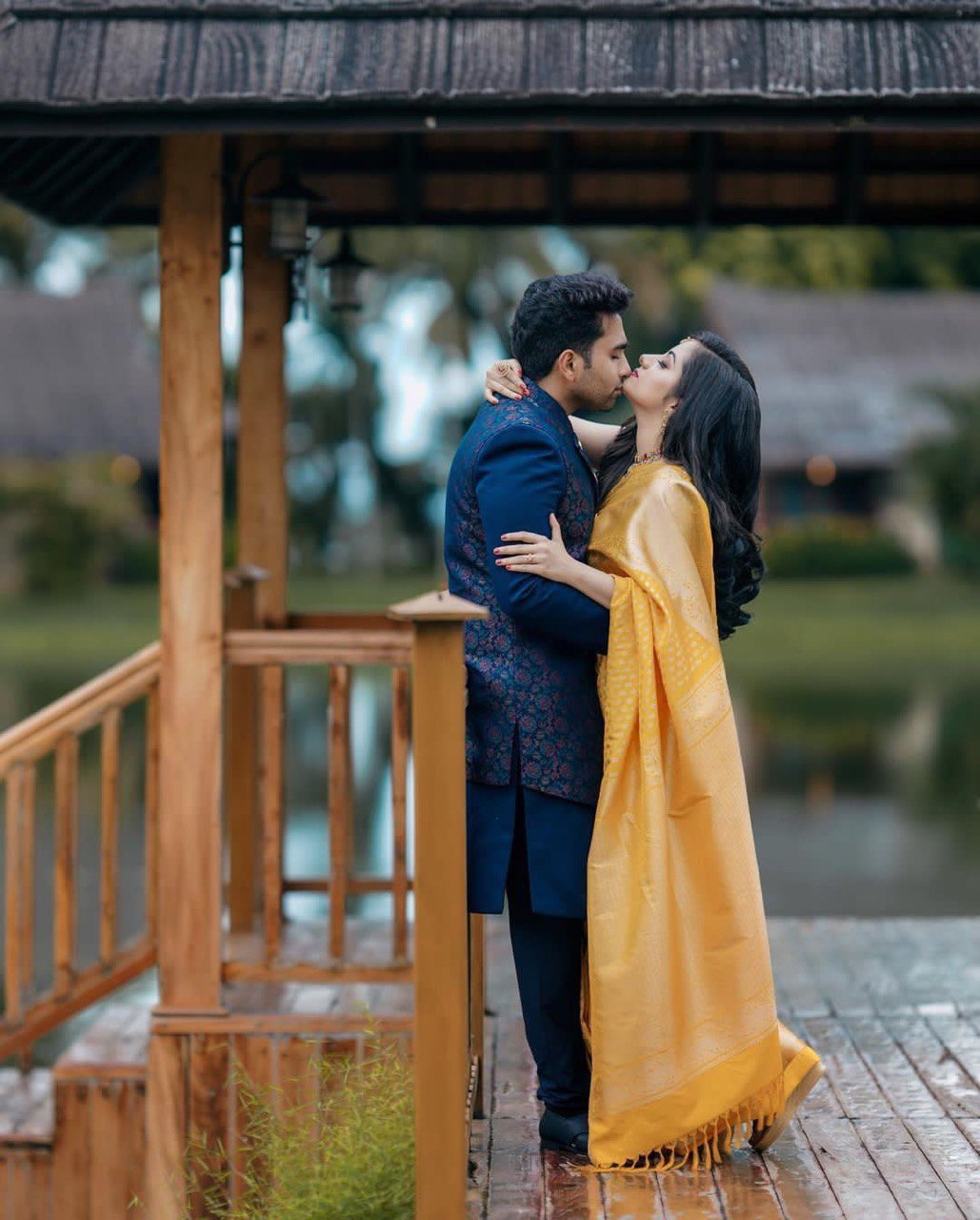 yellow wedding saree for women
