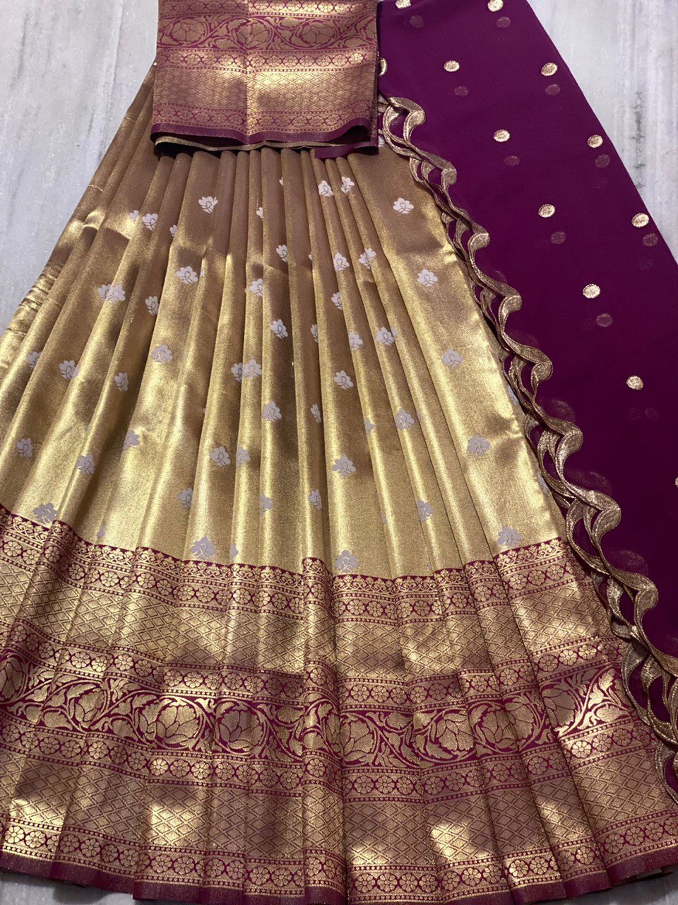 half saree for wedding