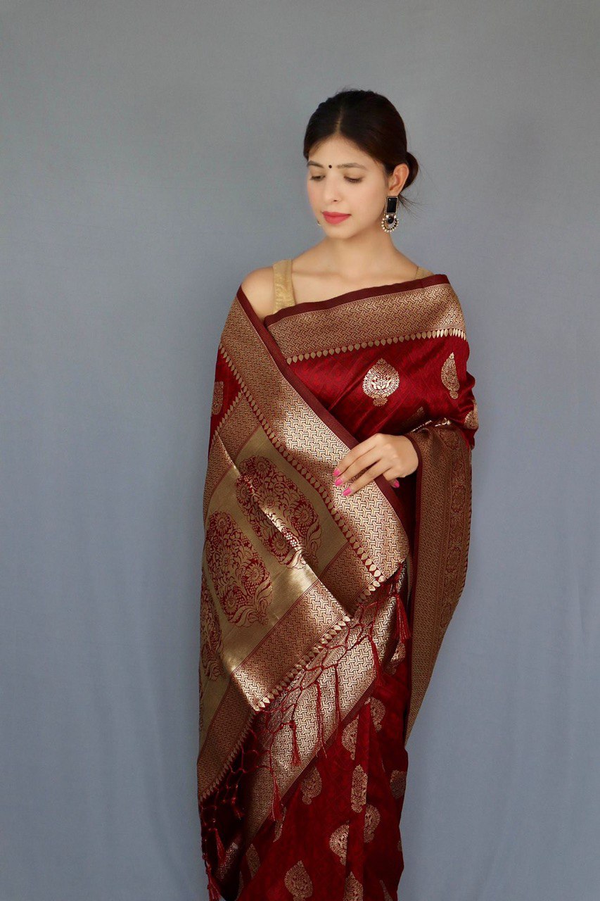 jacquard art silk saree for wedding