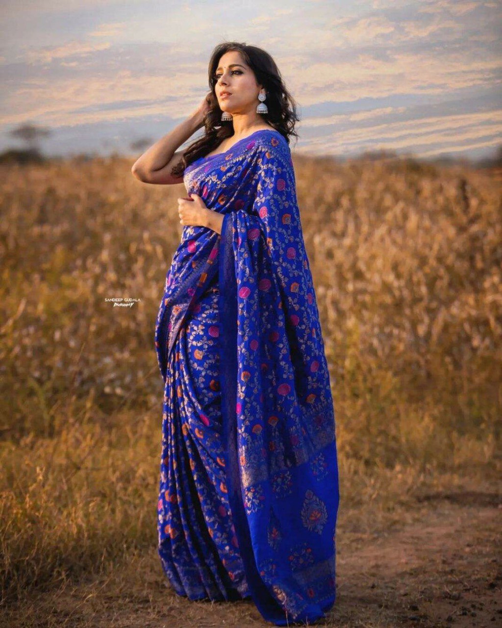 Women's Party Wear Blue Color Fully Zari Weaving Kanjivaram Silk Saree