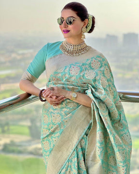 Special Party Wear Woven Embellished Kanjivaram Pure Silk Saree