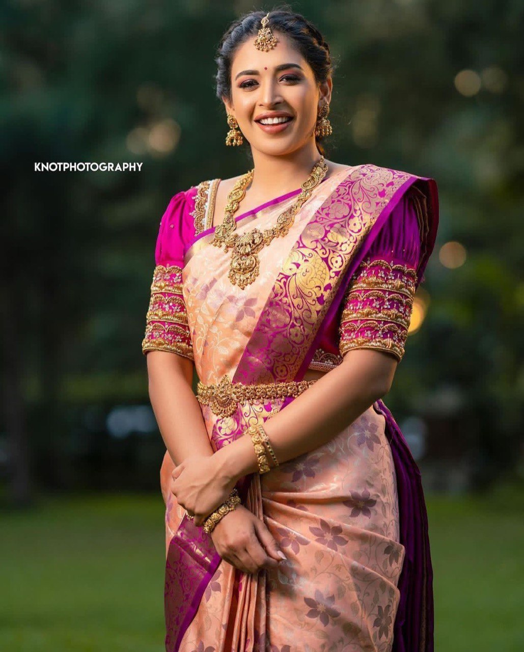 pink kanjivaram soft silk jacquard saree