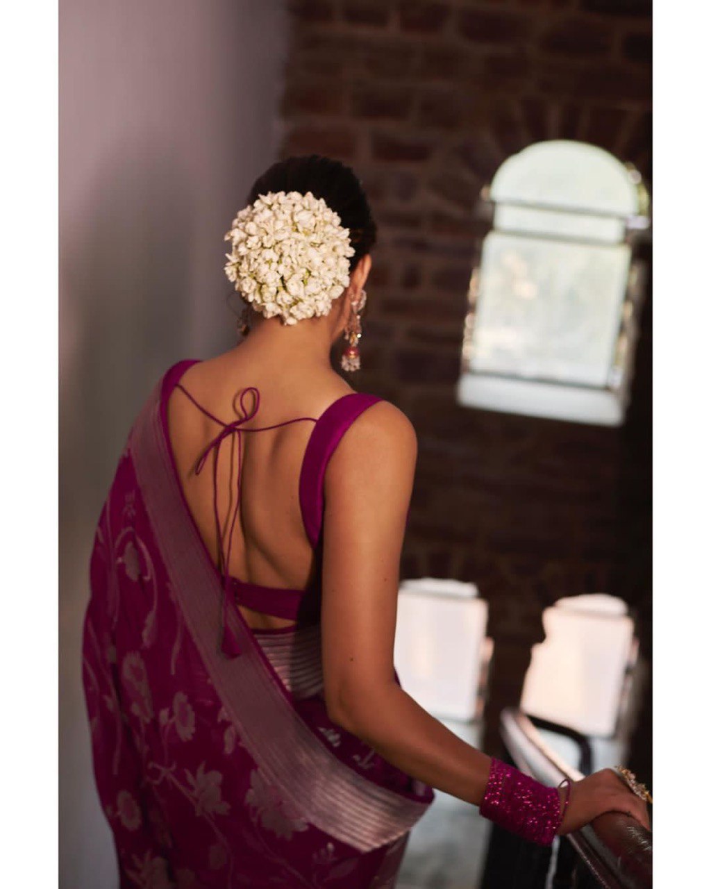 Women's Floral Design Kanjivaram Soft Silk Jacquard Saree by Vootbuy