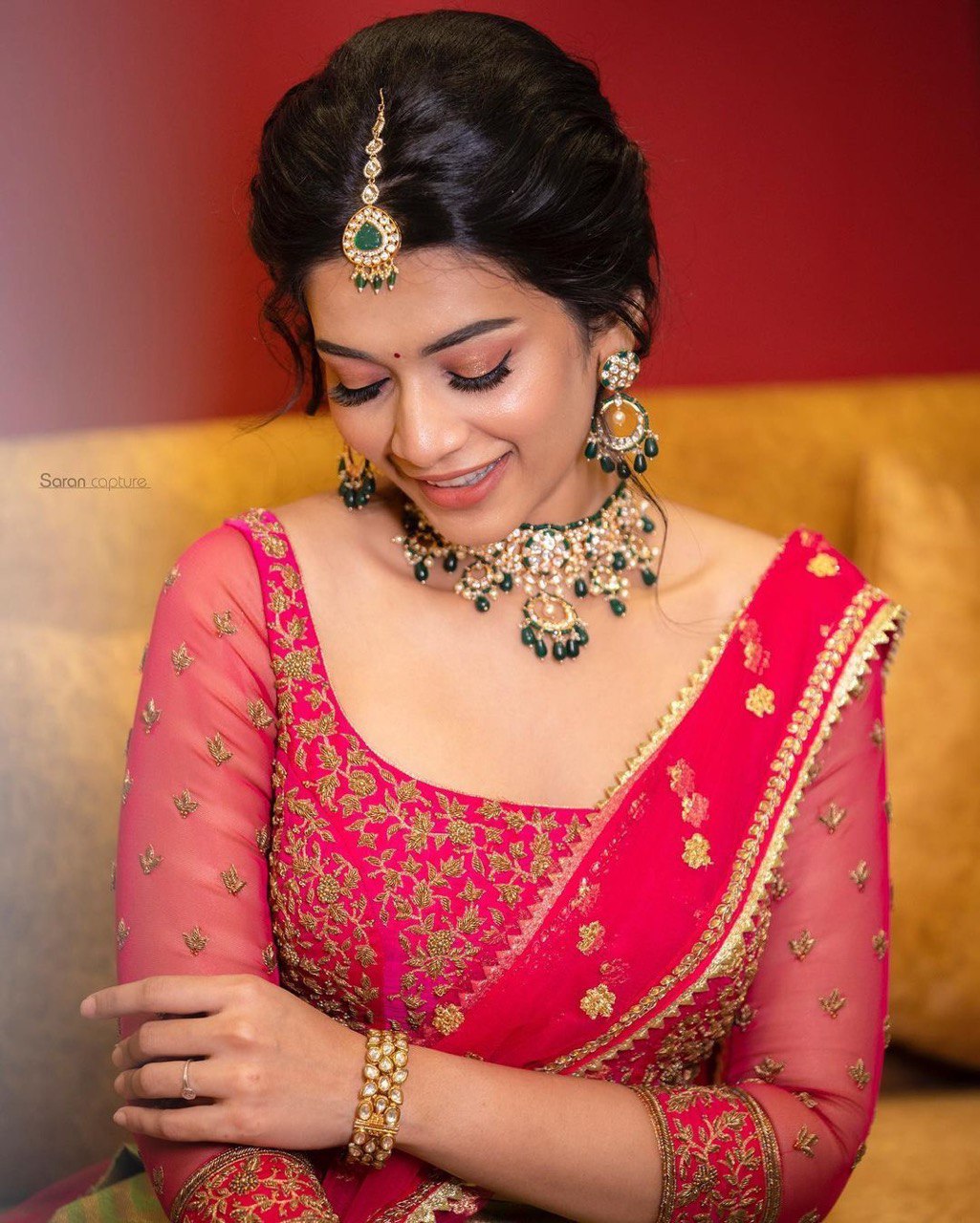 Pink & Green Kanjivaram Pure Silk Saree Set - Perfect for Special Occasions