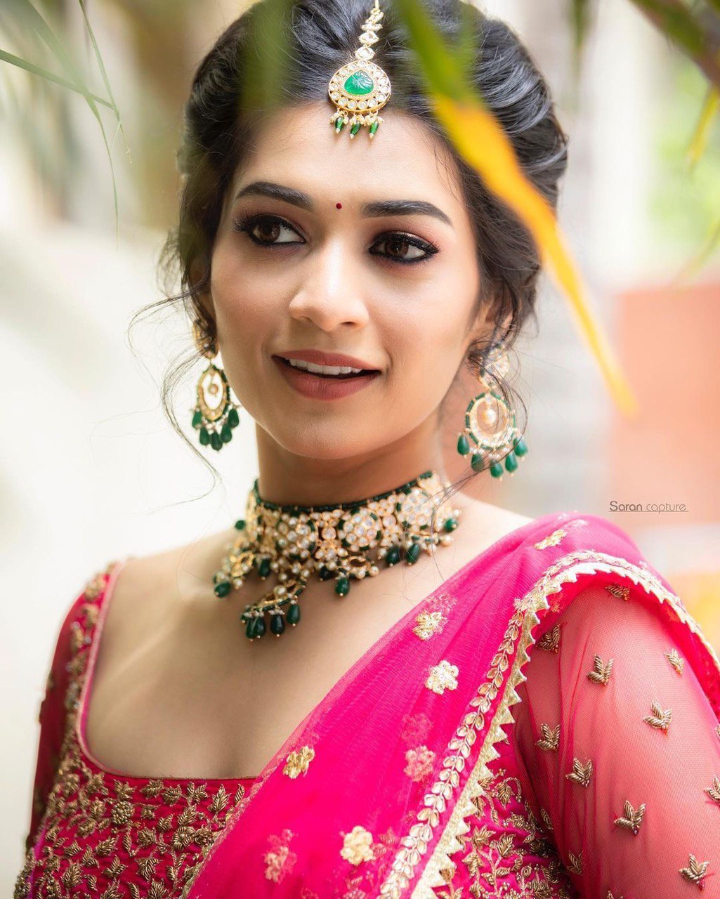 Kanjivaram Pure Silk Saree in Pink & Green with Matching Dupatta and Blouse