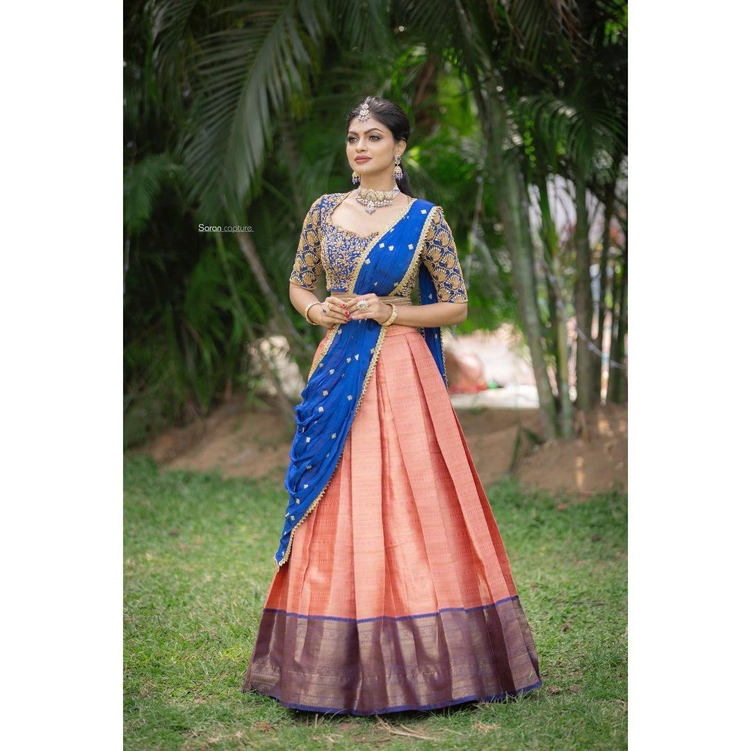 Zari Embroidered Kanjivaram Pure Silk Lehenga Choli