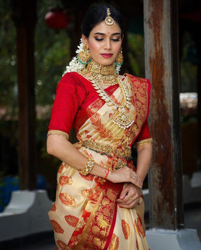 Woven Paithani Jacquard, Art Silk Saree  (Multicolor)