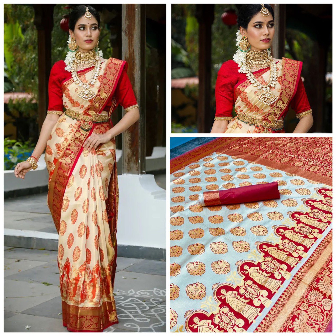 Woven Paithani Jacquard, Art Silk Saree  (Multicolor)