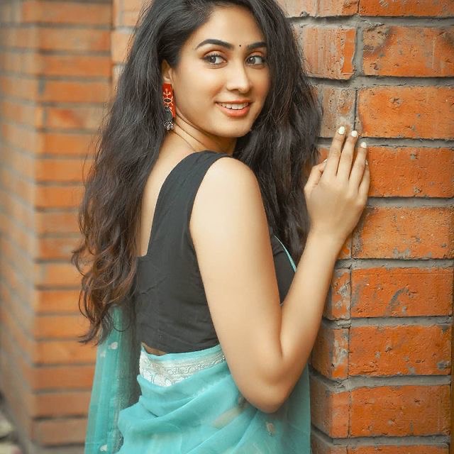 mint green cotton linen silk saree for women