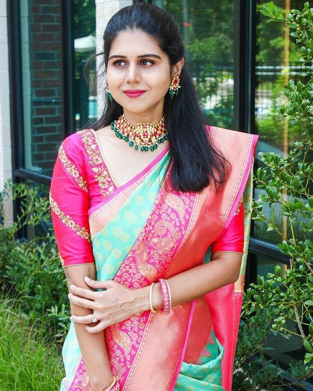 Women's Occasion Special Banarasi Cotton Silk Jacquard Saree - Vootbuy