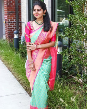 green occasion silk saree