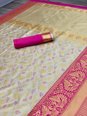 Luxurious Hand-Woven Pure Soft Silk Saree, Elevating Your Ethnic Ensemble with Timeless Elegance