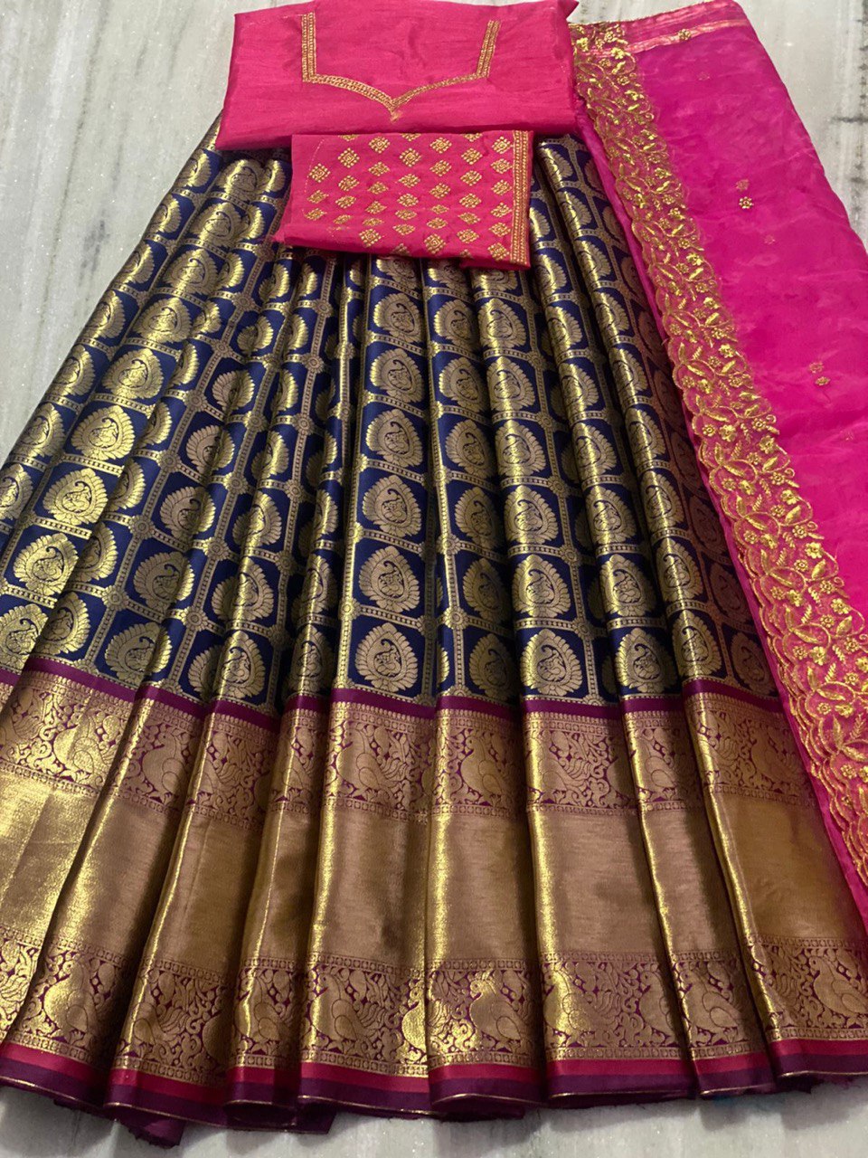 Embroidery Kanjivaram Pure Zari Silk Saree with Blouse