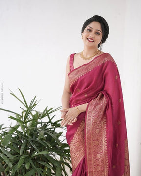 Red Colour Art Silk Saree Soft Silk Weaving Work Unstitched Running Blouse  for Women Wear Wedding Wear Party Wear Indian Saree 