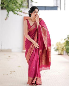 Indian Kanchipuram Soft Silk Weaving Work Saree With Unstitched Running Blouse For Women Wear Wedding Wear Party Wear Indian saree