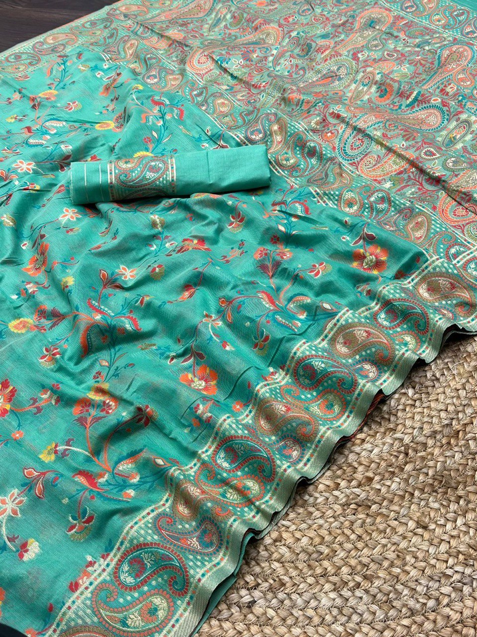 indian wedding saree in kashmiri