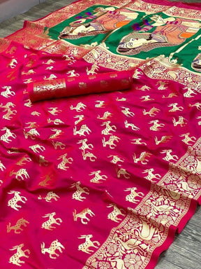 Designer Special Red Color Bollywood Silk Blend Saree for Women - Vootbuy