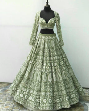 Faux Georgette 5mm Sequence Work. *(Canvas Patta)* Party Wear Lehenga choli SD 213